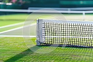 Tennis court area with net ready to welcome players