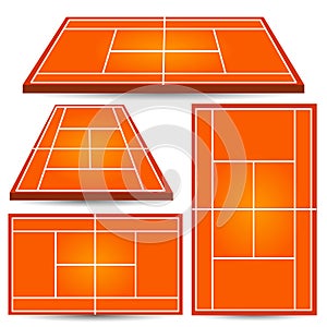 Tennis court background. Isometric playfield