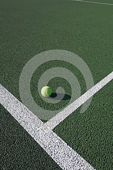 Tennis court and ball