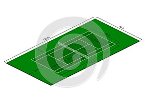 Tennis court dimensions diagram in feet.