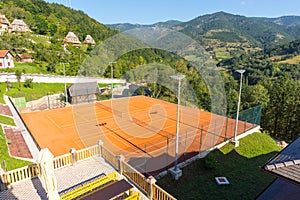 Tennis court in Drvengrad, Serbia