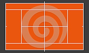 Tennis court or field. Realistic blackboard for tactic plan. Colorful vector illustration.
