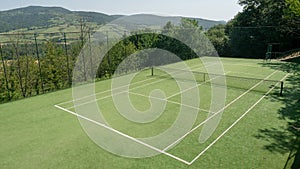 Tennis court in the hills