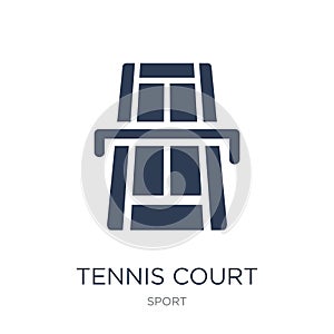 Tennis court icon. Trendy flat vector Tennis court icon on white