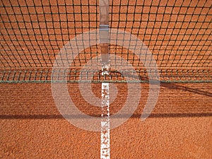 Tennis court line with net