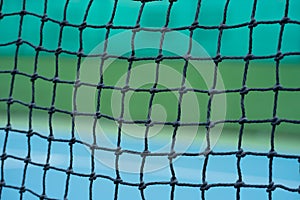 Tennis court with net