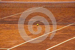 Tennis Court, Net and Ball