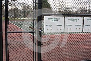Tennis court padlocked during Coronavirus pandemic