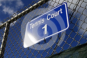 Tennis court sign