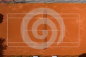 Tennis court in top view