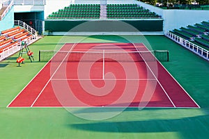 Tennis court. View of a tennis court with artificial turf