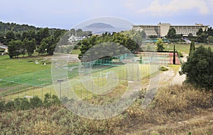 Tennis courts at the Porto Carras Grand Resort.