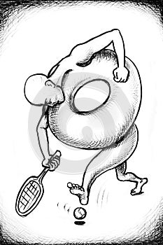 Tennis fault sport concept illustration