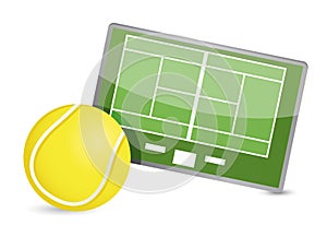 Tennis field tactic table, Tennis balls photo
