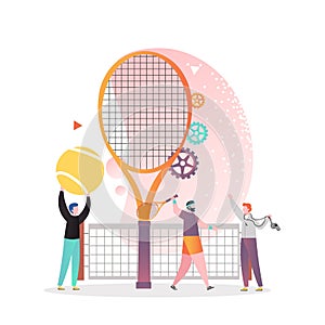 Tennis game vector concept for web banner, website page