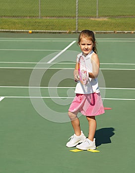 Tennis lesson girl