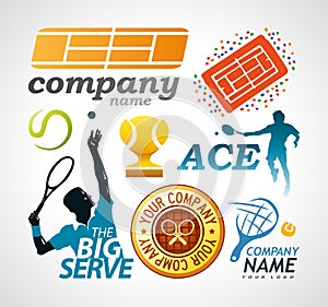 Tennis logo design elements