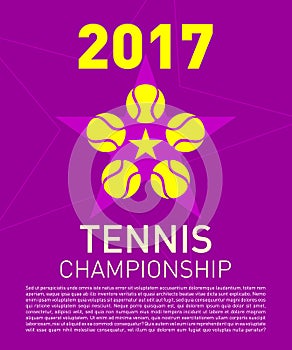 Tennis logo and text Composition for sport event