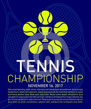 Tennis logo and text Composition for sport event advertising