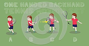 Tennis Motion One Handed Backhand Boy