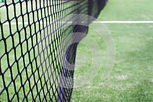 Tennis net close up