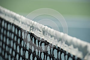 Tennis net close up