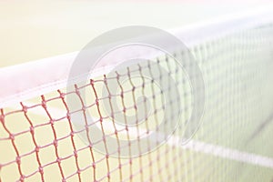 Tennis net in the court with gradient color. Abstract and background concept