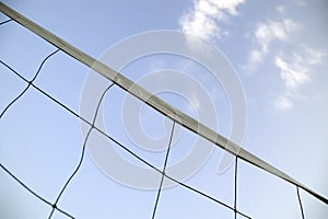 Tennis net in sky background