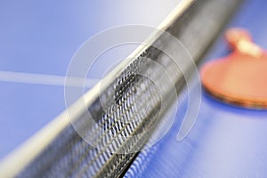 tennis net and tennis racket