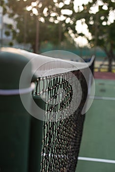 Tennis net texture close up.