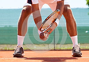 Tennis player in action