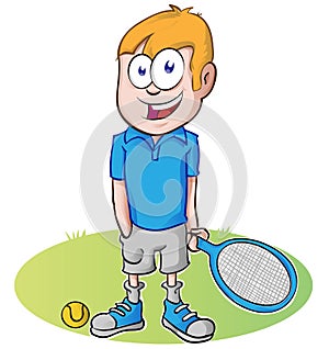 Tennis player cartoon