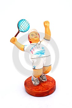 Tennis Player Clay Figurine