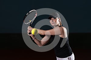 Tennis Player Hitting Tennis Ball