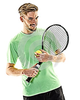 Tennis player man isolated