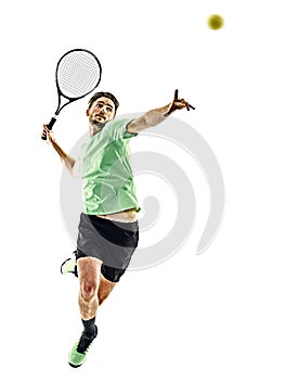 Tennis player man isolated photo