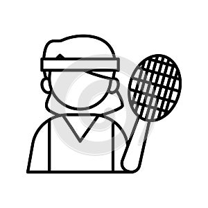 tennis player profession worker avatar line style icon