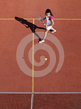 Tennis player with racket during a match game