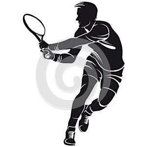 Tennis player, silhouette