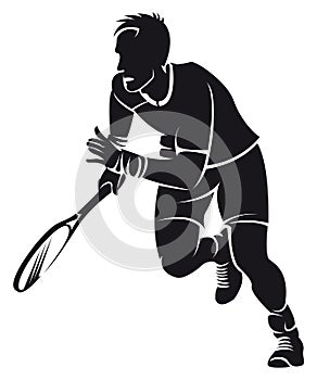 Tennis player, silhouette