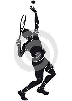 Tennis player, silhouette