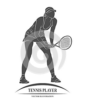 Tennis player, silhouette