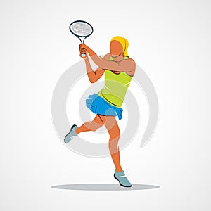 Tennis player, silhouette