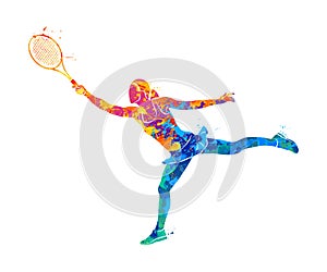 Tennis player, silhouette