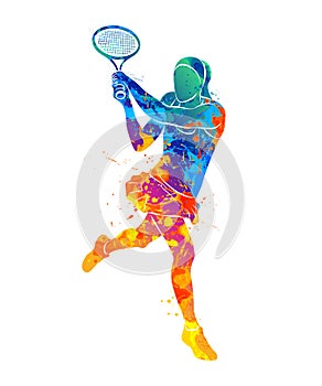 Tennis player, silhouette photo