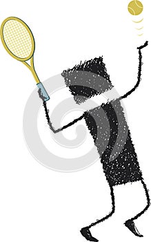 Tennis player, stick figure