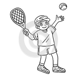 Tennis Player Tossing Tennis Ball Isolated
