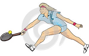 Tennis Player Vector Illustration