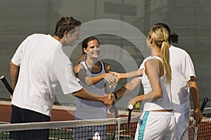 Tennis Players Shaking Hands