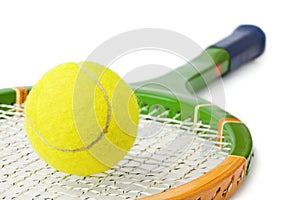 Tennis racket and ball